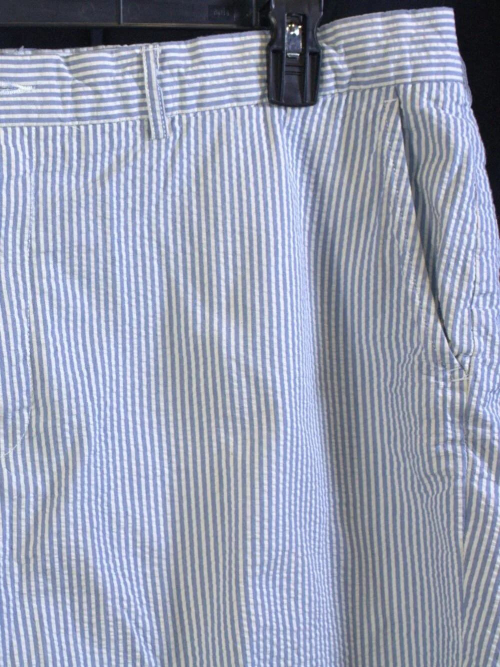 Polo Ralph Lauren Size 40 Blue Striped Seersucker Stretch Straight Casual Shorts